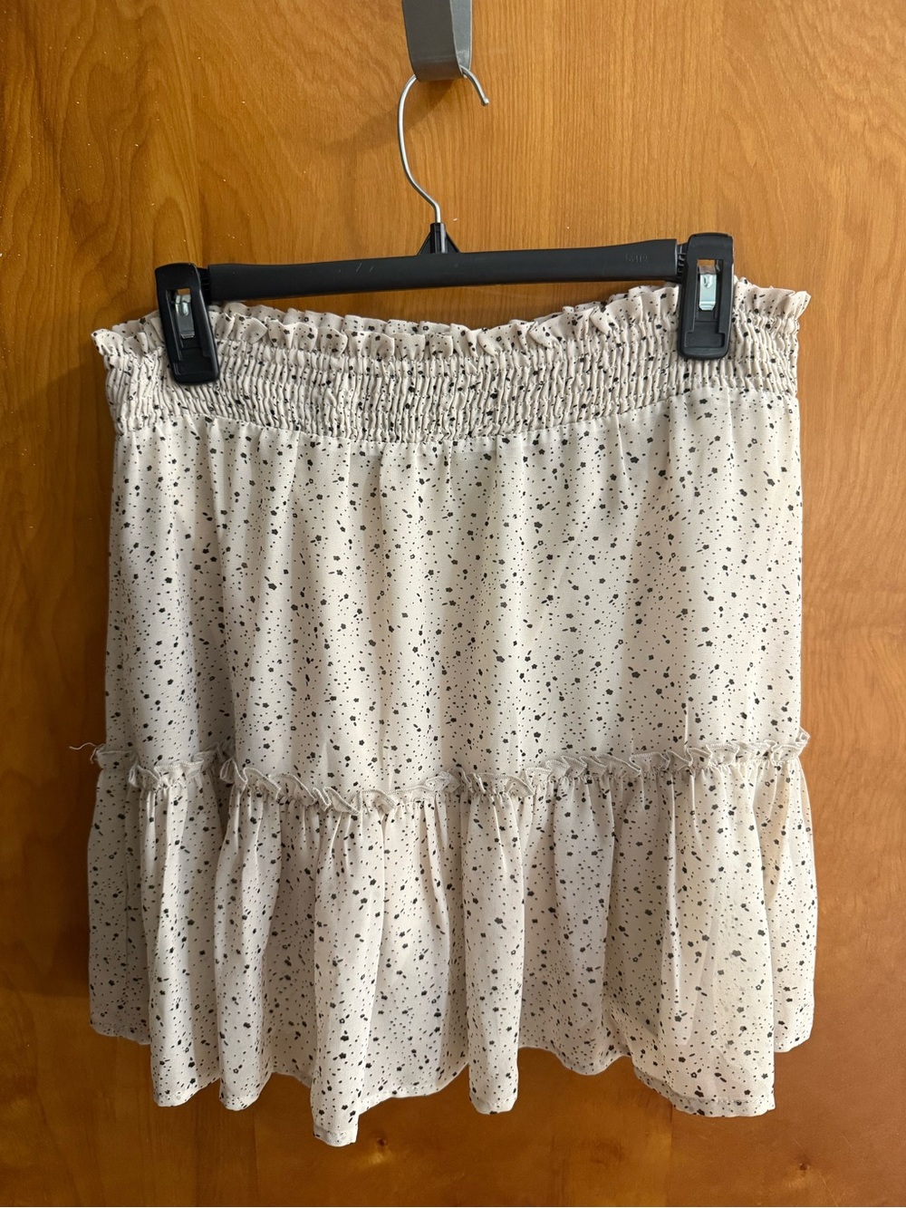Altar'd State Cream Mini Skirt with Black Speckle
